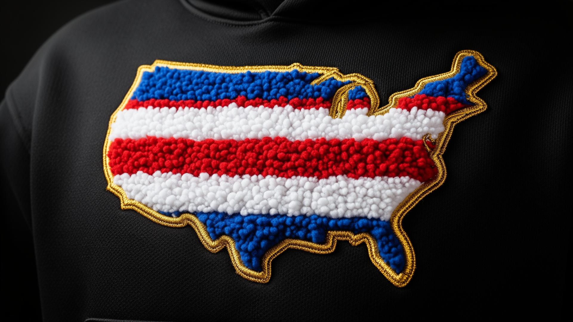 Plush chenille map patch